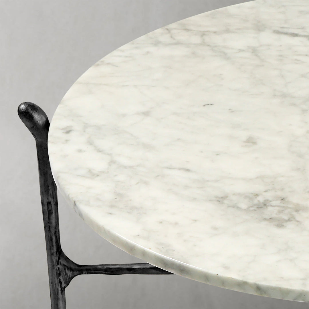 Thaddeus Round Horn Marble Coffee Table & Side Table