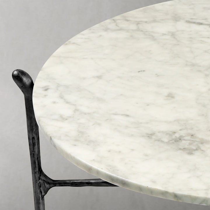 Thaddeus Round Horn Marble Coffee Table & Side Table