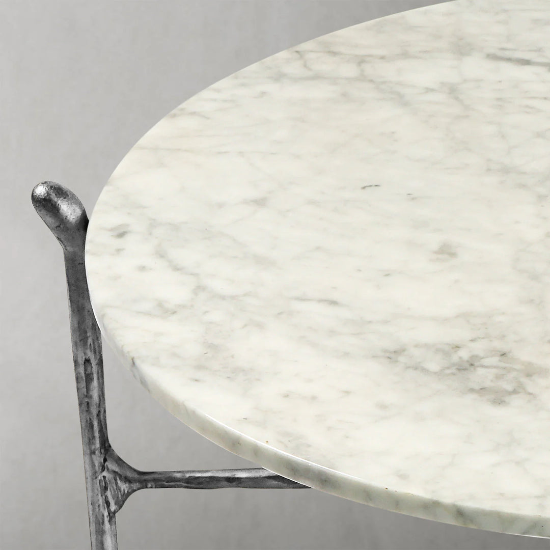 Thaddeus Round Horn Marble Coffee Table & Side Table