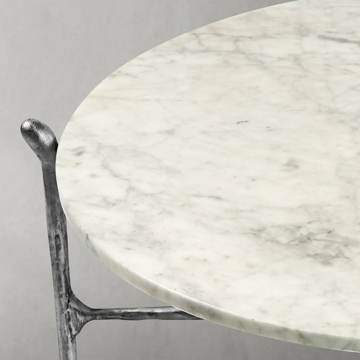 Thaddeus Round Horn Marble Coffee Table & Side Table