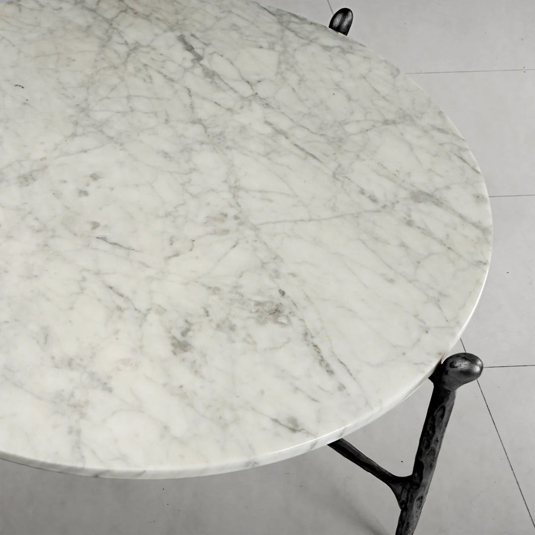 Thaddeus Round Horn Marble Coffee Table & Side Table
