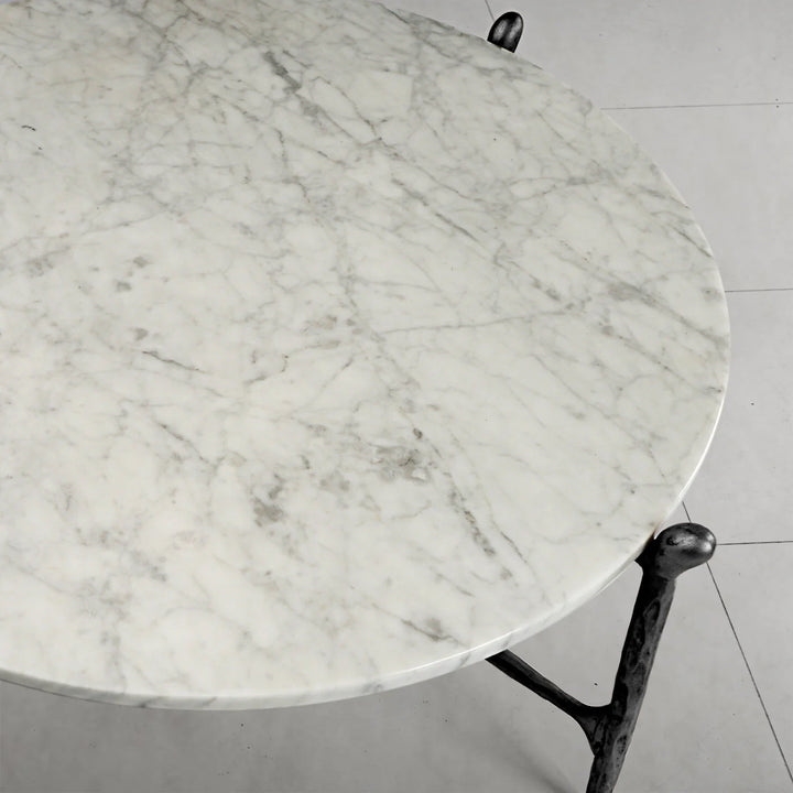 Thaddeus Round Horn Marble Coffee Table & Side Table