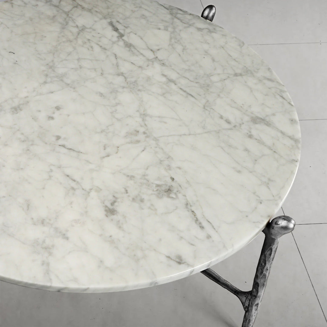 Thaddeus Round Horn Marble Coffee Table & Side Table