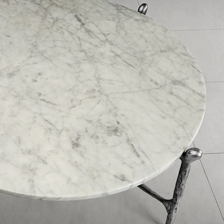 Thaddeus Round Horn Marble Coffee Table & Side Table
