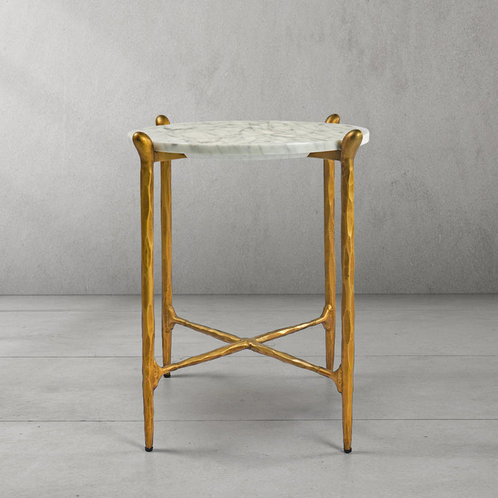 Thaddeus Round Horn Marble Coffee Table & Side Table