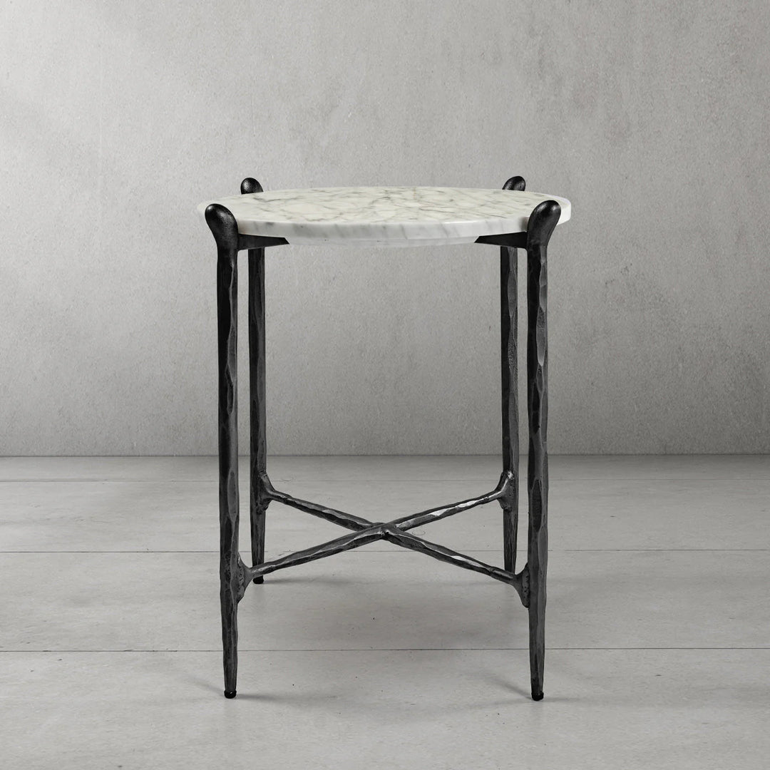 Thaddeus Round Horn Marble Coffee Table & Side Table