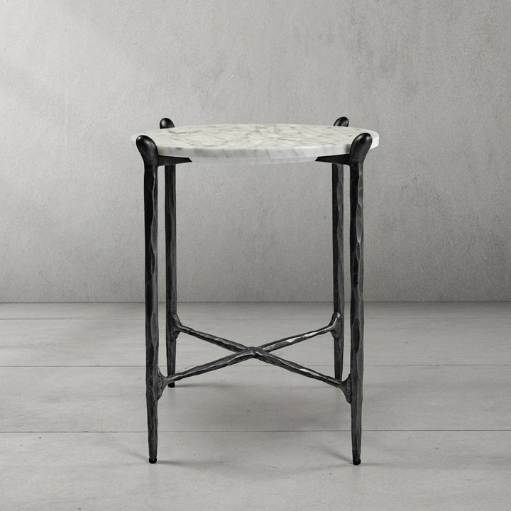 Thaddeus Round Horn Marble Coffee Table & Side Table
