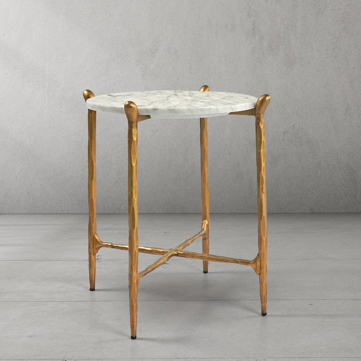 Thaddeus Round Horn Marble Coffee Table & Side Table