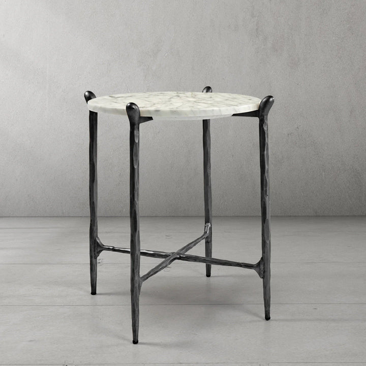 Thaddeus Round Horn Marble Coffee Table & Side Table