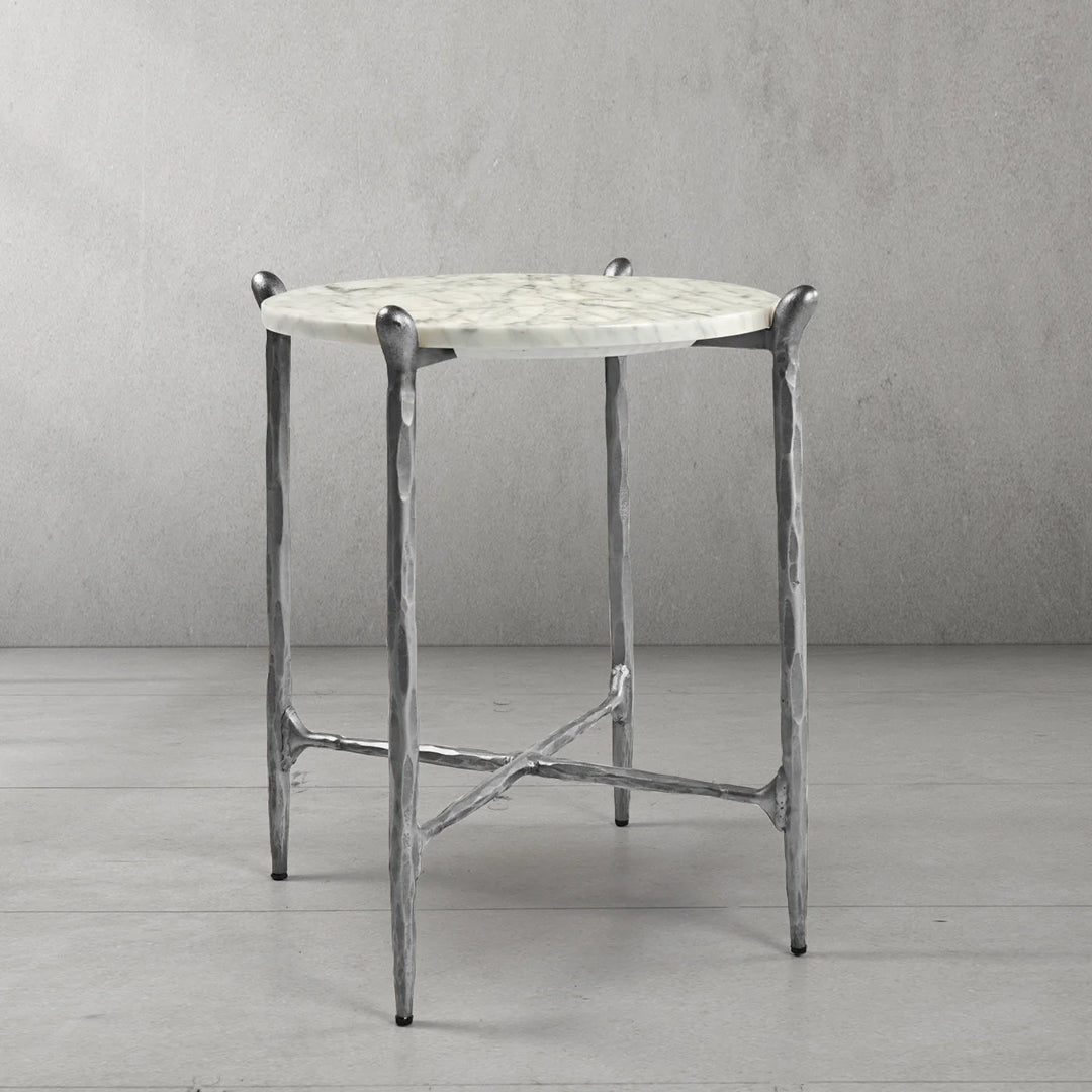 Thaddeus Round Horn Marble Coffee Table & Side Table