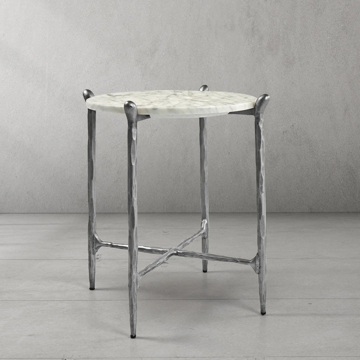 Thaddeus Round Horn Marble Coffee Table & Side Table