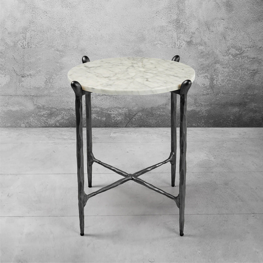 Thaddeus Round Horn Marble Coffee Table & Side Table
