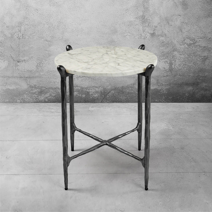 Thaddeus Round Horn Marble Coffee Table & Side Table