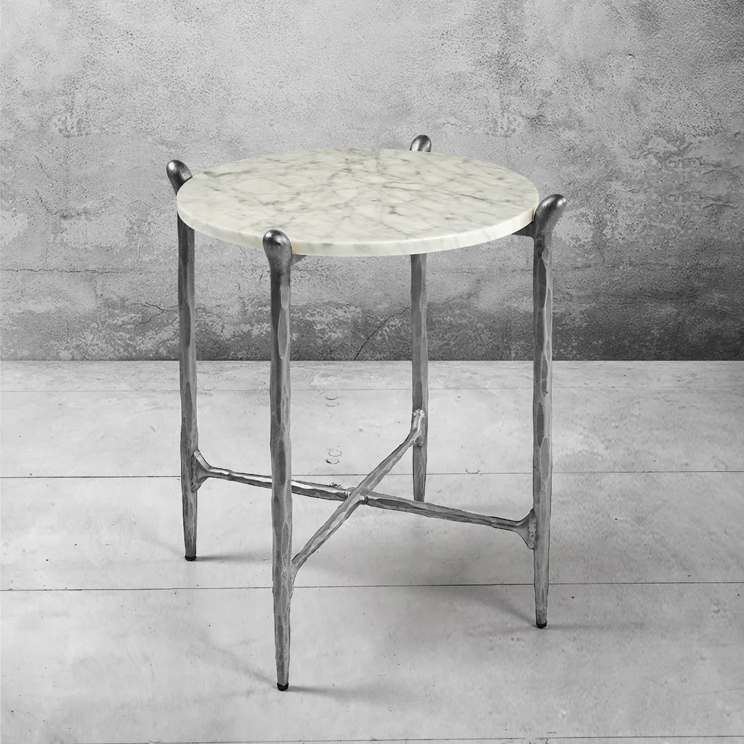 Thaddeus Round Horn Marble Coffee Table & Side Table