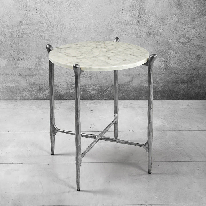 Thaddeus Round Horn Marble Coffee Table & Side Table