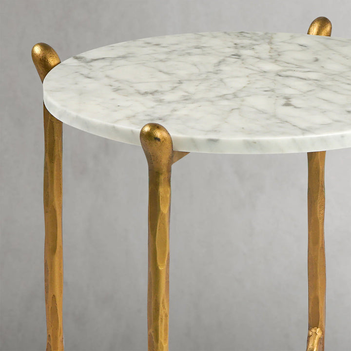 Thaddeus Round Horn Marble Coffee Table & Side Table