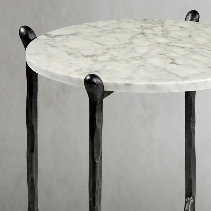 Thaddeus Round Horn Marble Coffee Table & Side Table