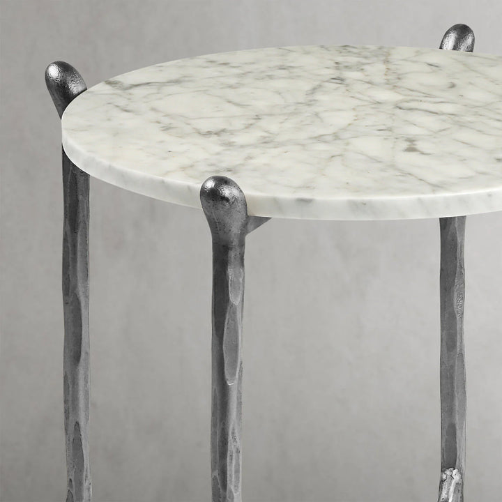 Thaddeus Round Horn Marble Coffee Table & Side Table