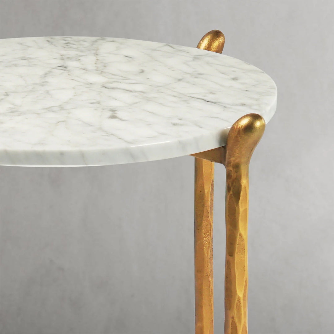 Thaddeus Round Horn Marble Coffee Table & Side Table