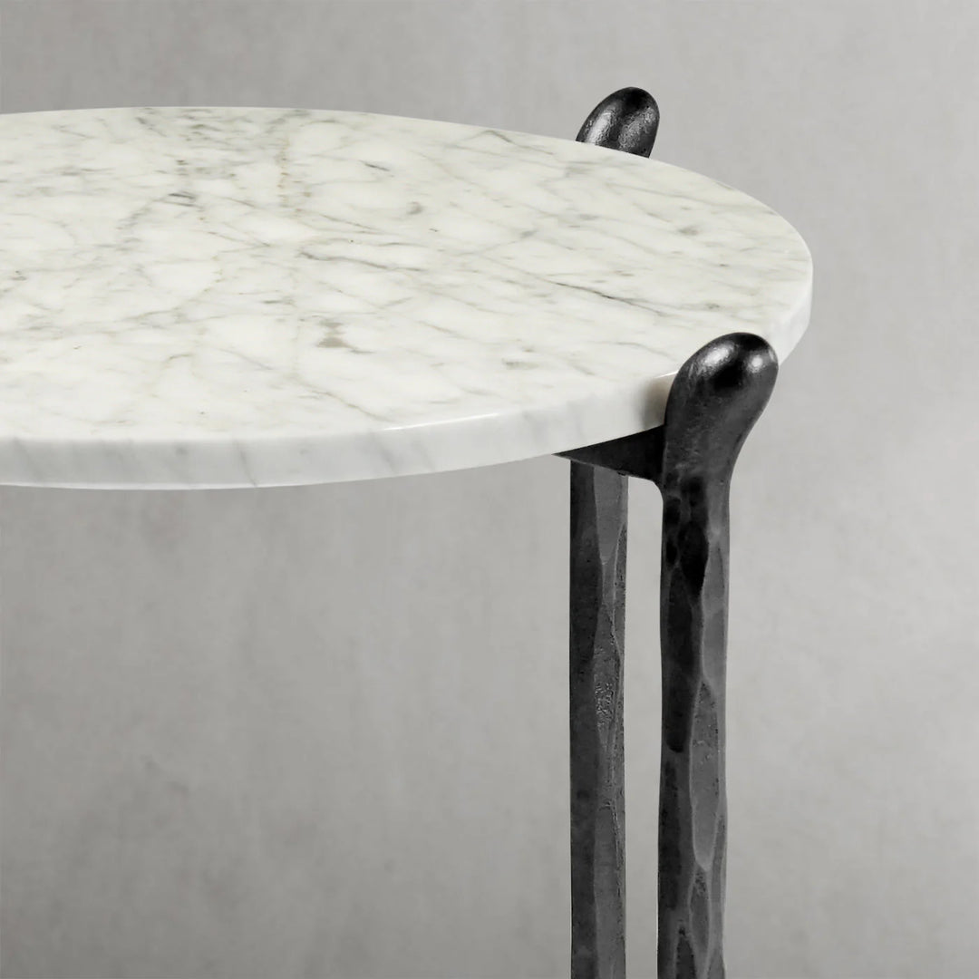 Thaddeus Round Horn Marble Coffee Table & Side Table