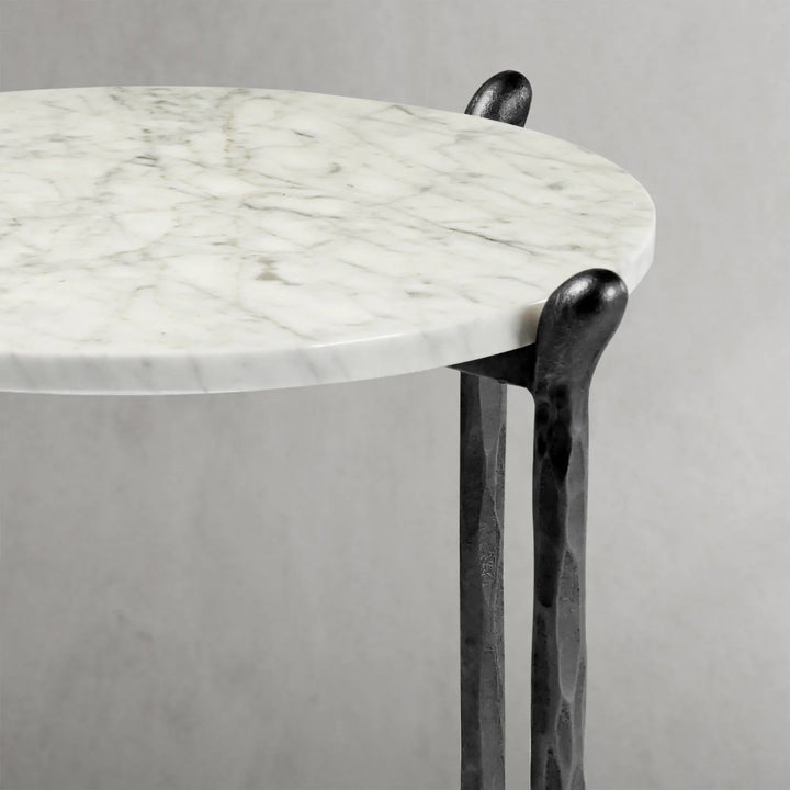 Thaddeus Round Horn Marble Coffee Table & Side Table