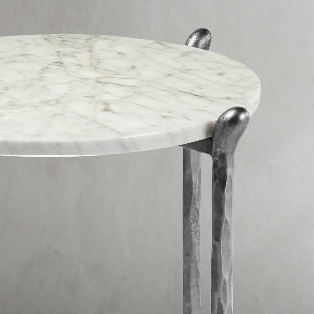 Thaddeus Round Horn Marble Coffee Table & Side Table