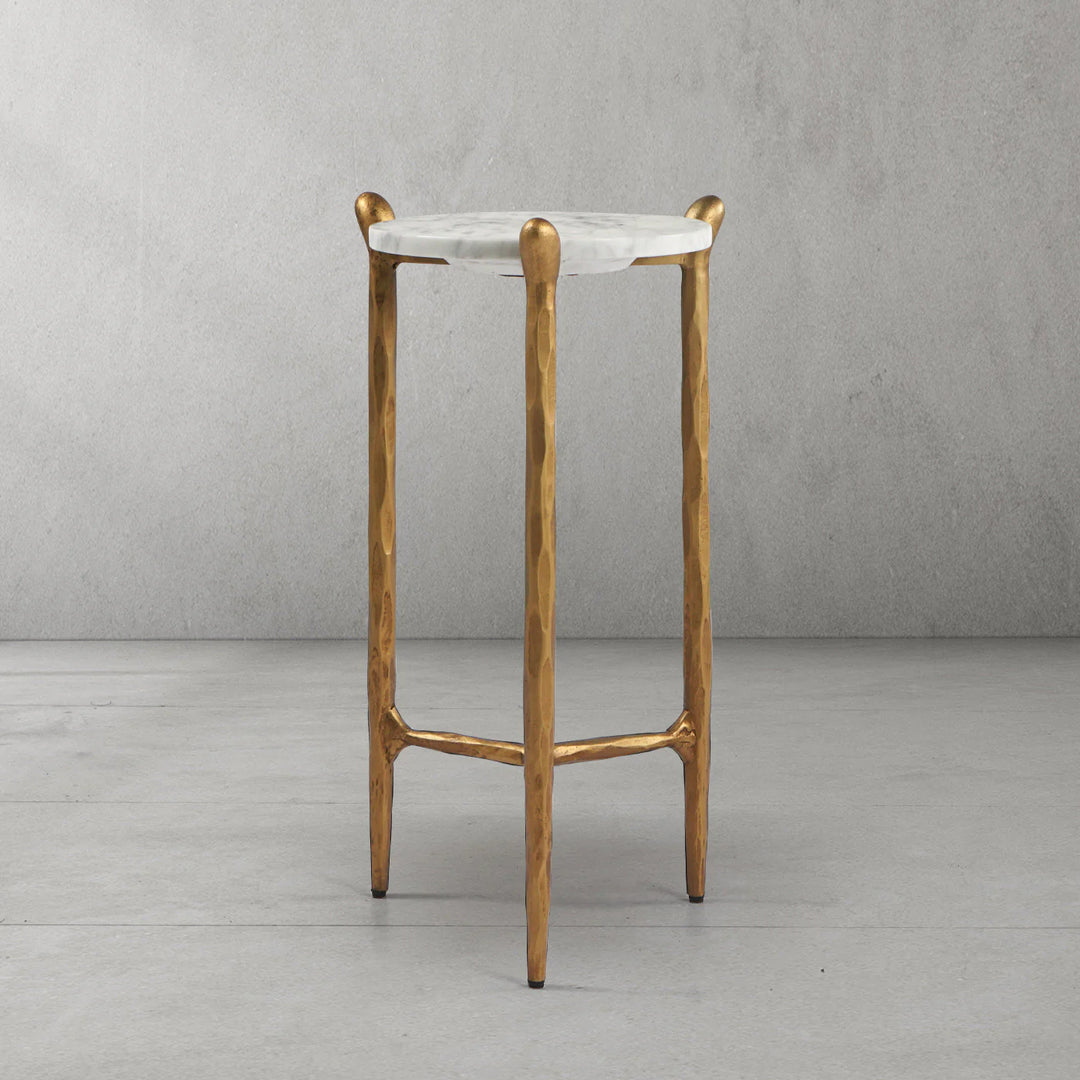 Thaddeus Round Horn Marble Coffee Table & Side Table