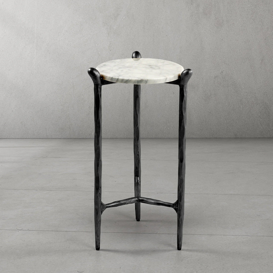 Thaddeus Round Horn Marble Coffee Table & Side Table