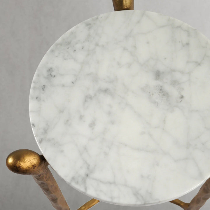 Thaddeus Round Horn Marble Coffee Table & Side Table
