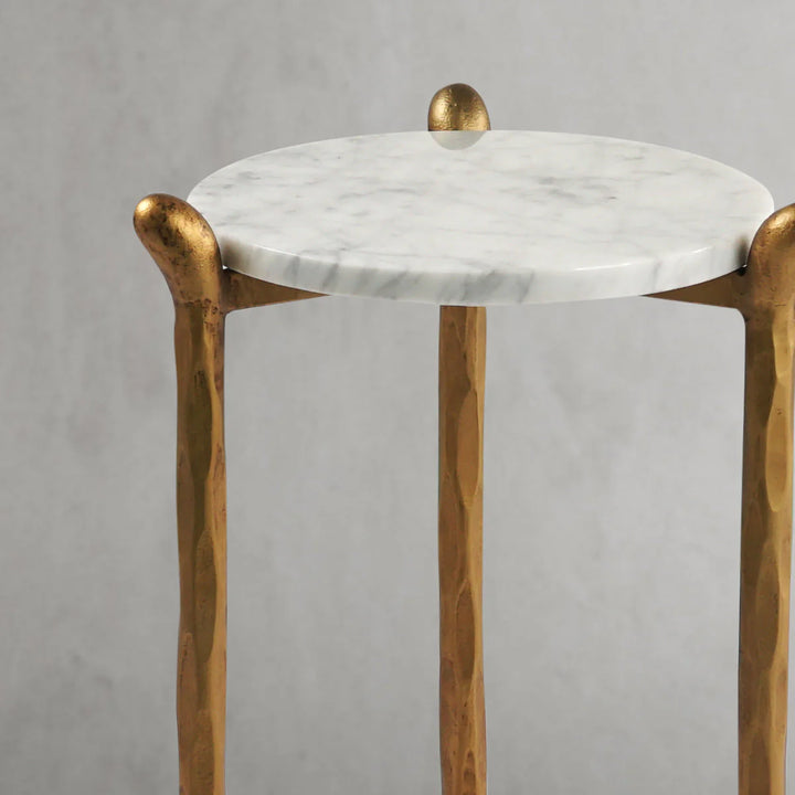 Thaddeus Round Horn Marble Coffee Table & Side Table