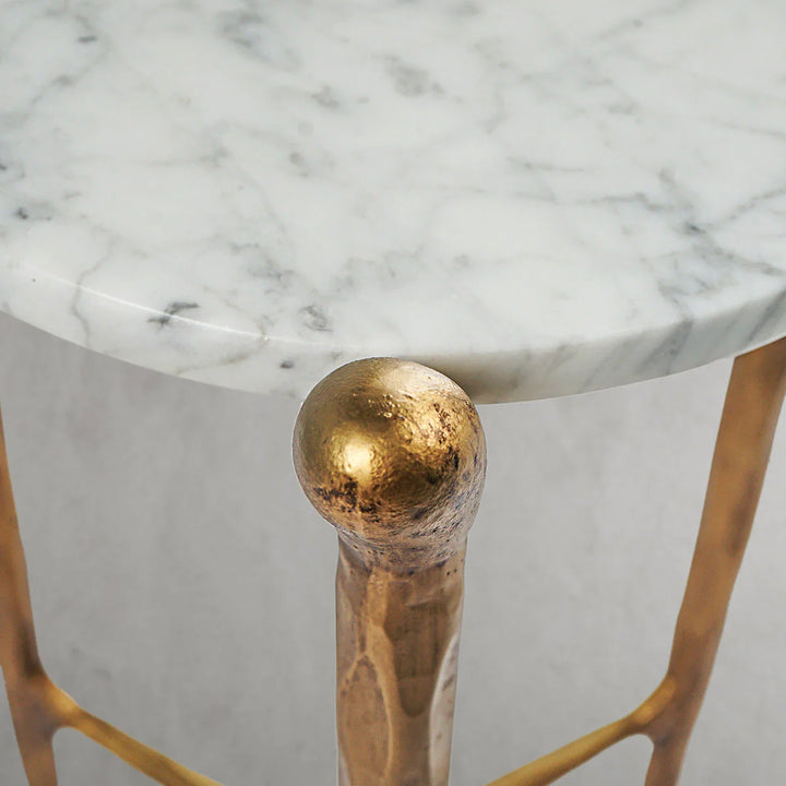 Thaddeus Round Horn Marble Coffee Table & Side Table