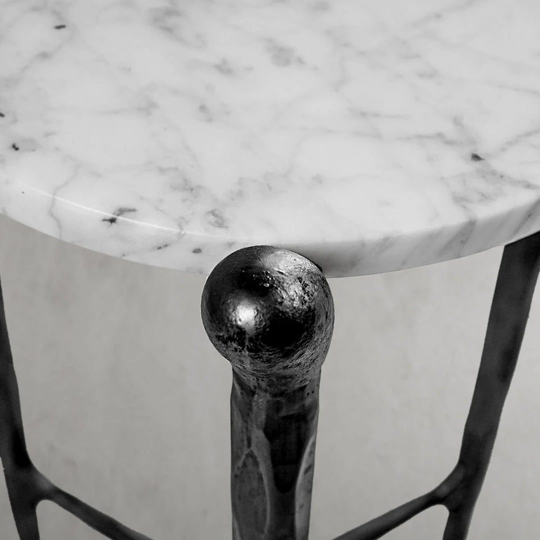 Thaddeus Round Horn Marble Coffee Table & Side Table