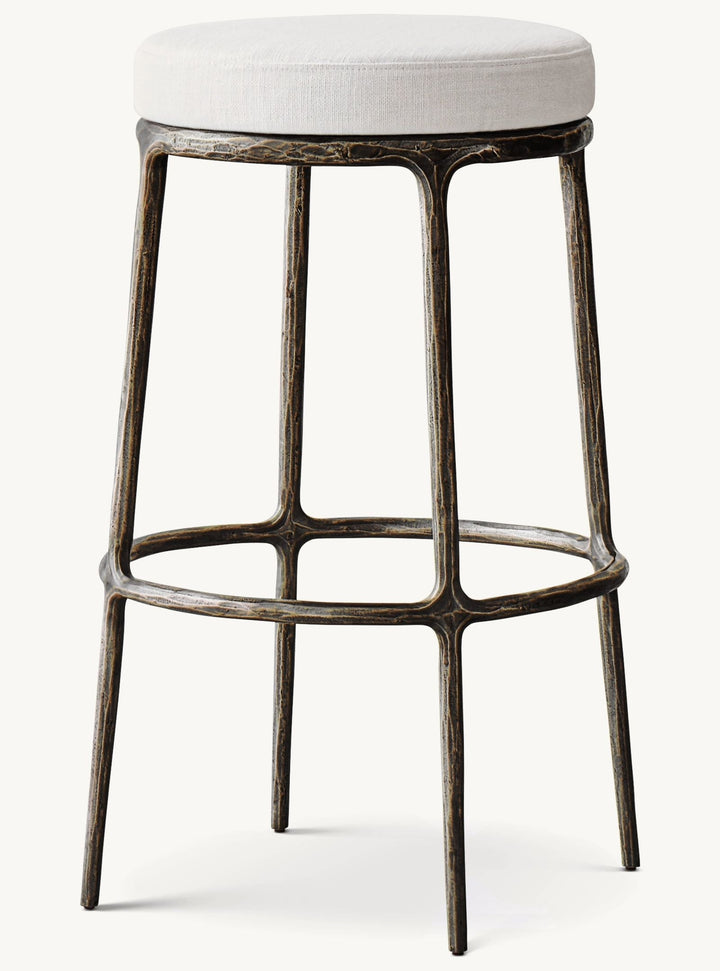 Thadeus Backless Fabric Swivel Bar and Counter Stool Living Room