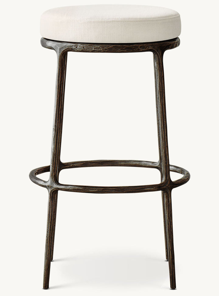 Thadeus Backless Fabric Swivel Bar and Counter Stool Living Room