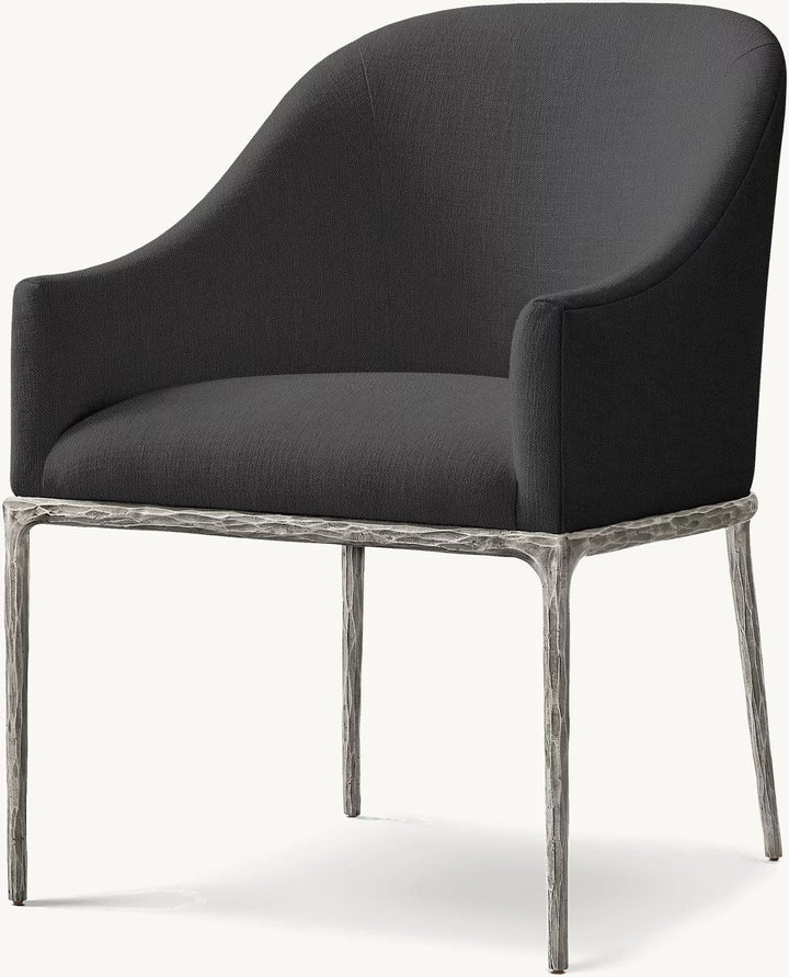 Thaddeus Barrelback Slope Fabric Dining Armchair