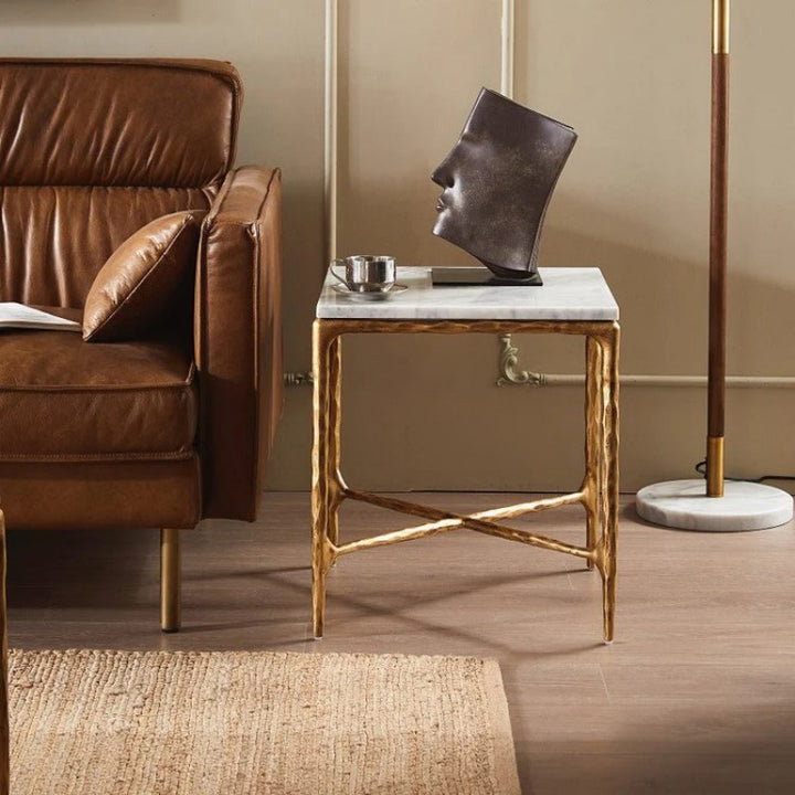 Thaddeus Marble Square Side Table 18" 22"