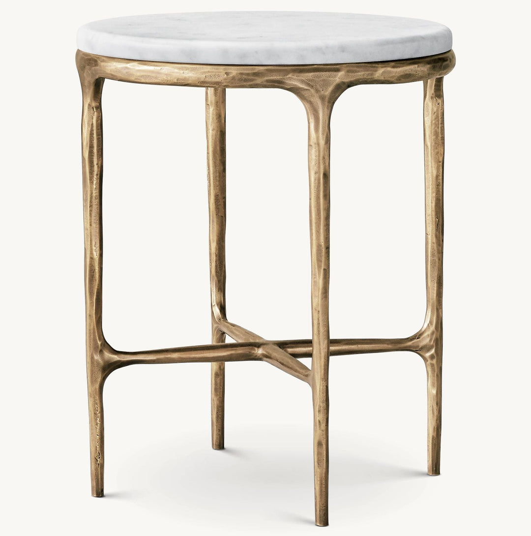 Thaddeus Marble Round Side Table For living Room