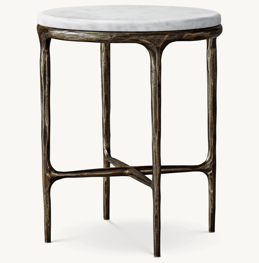 Thaddeus Marble Round Side Table For living Room