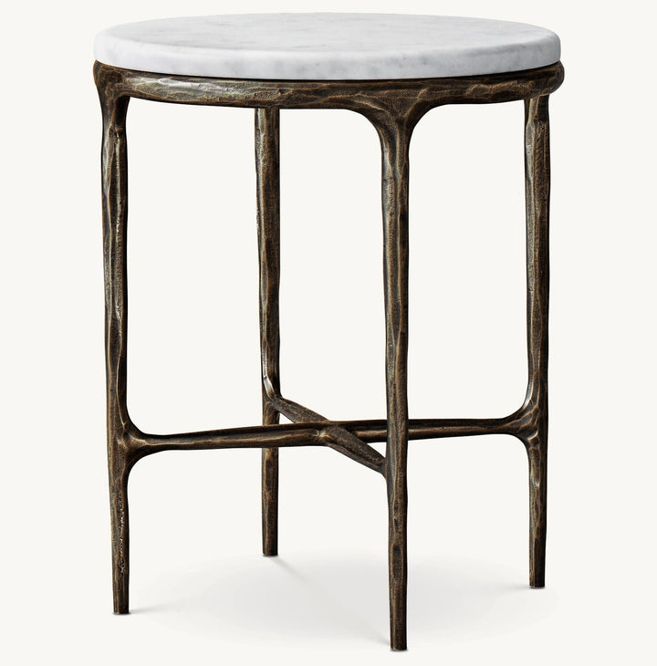 Thaddeus Marble Round Side Table For living Room