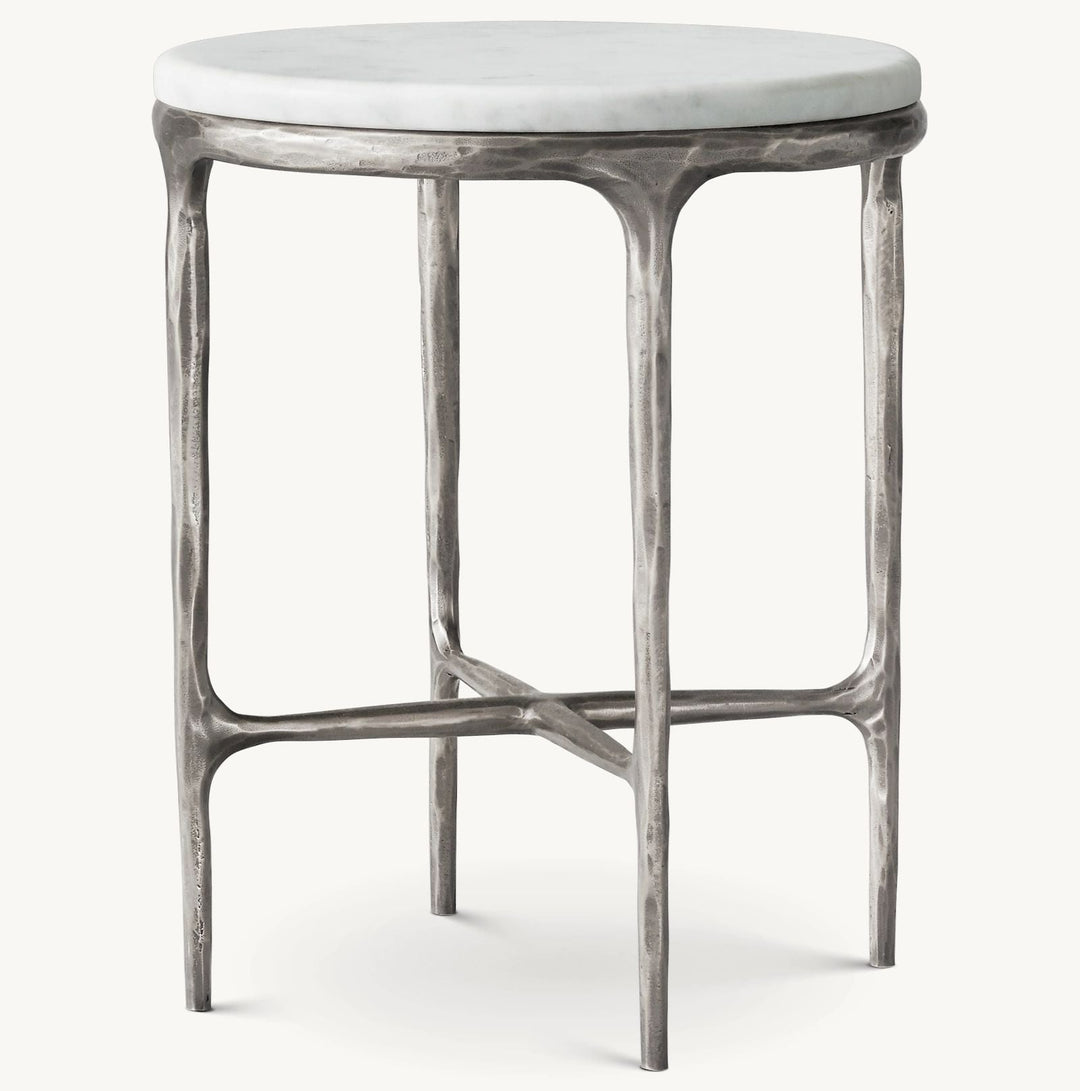 Thaddeus Marble Round Side Table For living Room