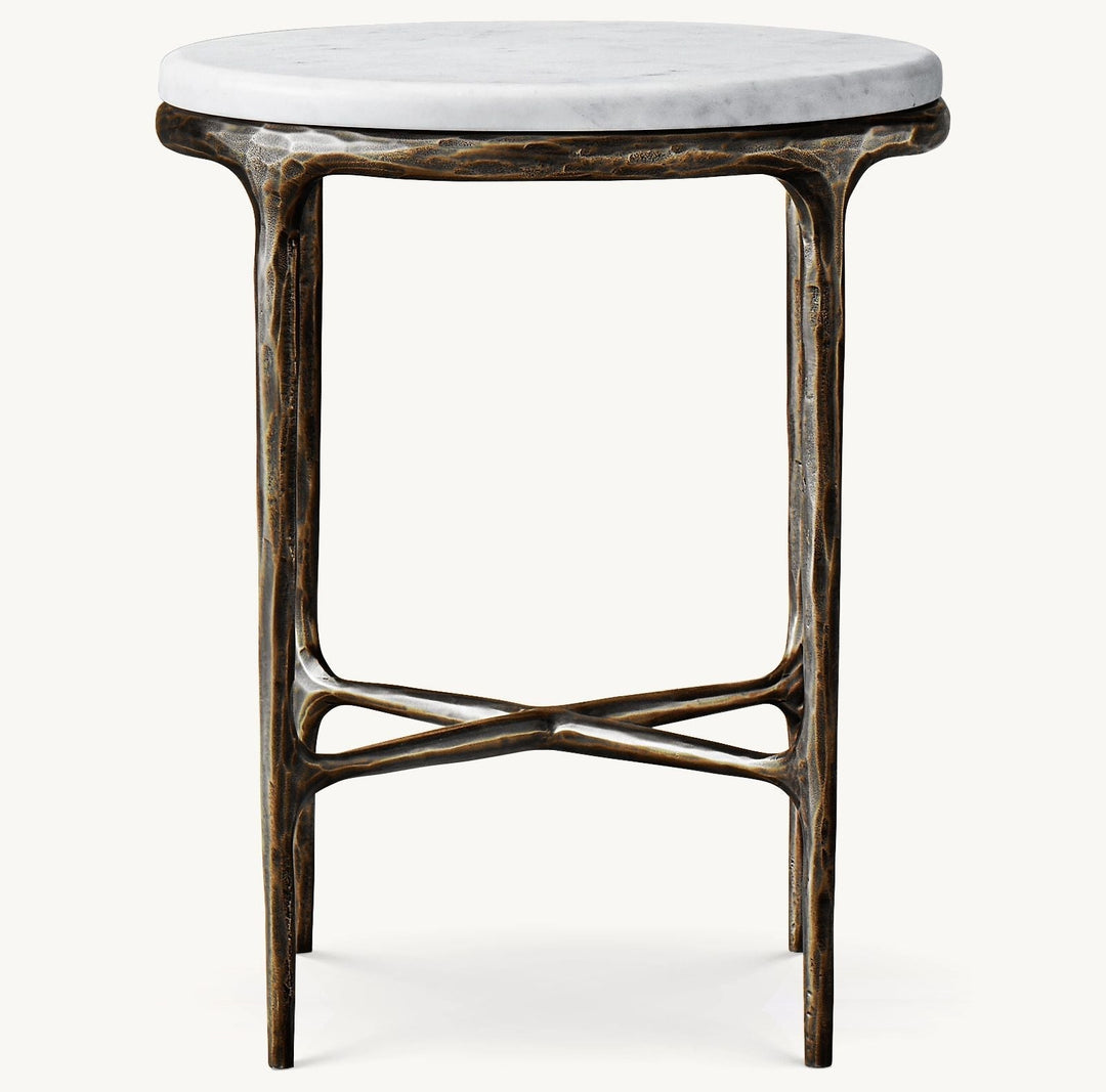 Thaddeus Marble Round Side Table For living Room