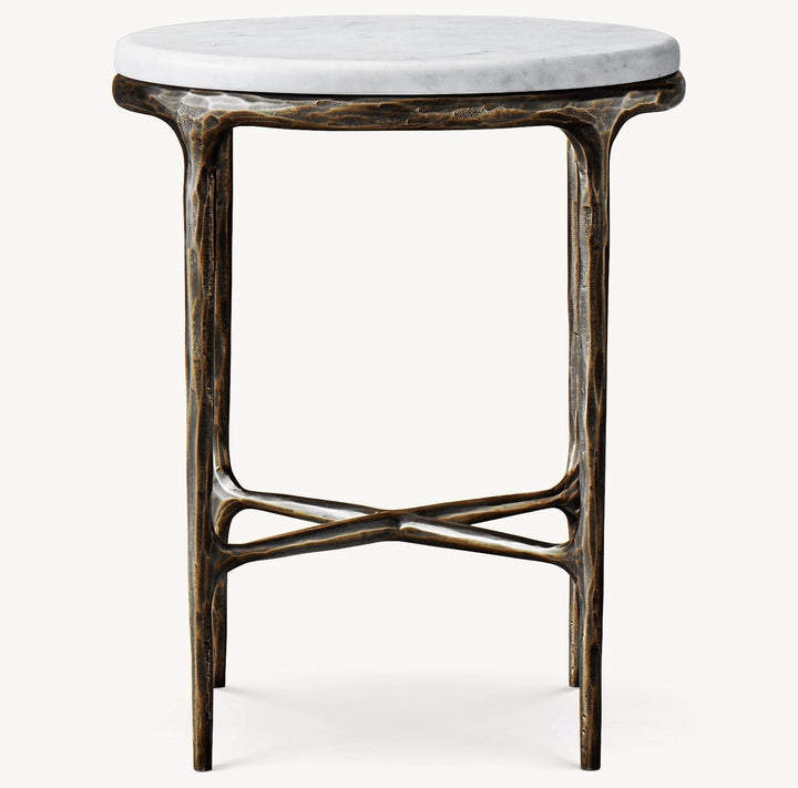 Thaddeus Marble Round Side Table For living Room