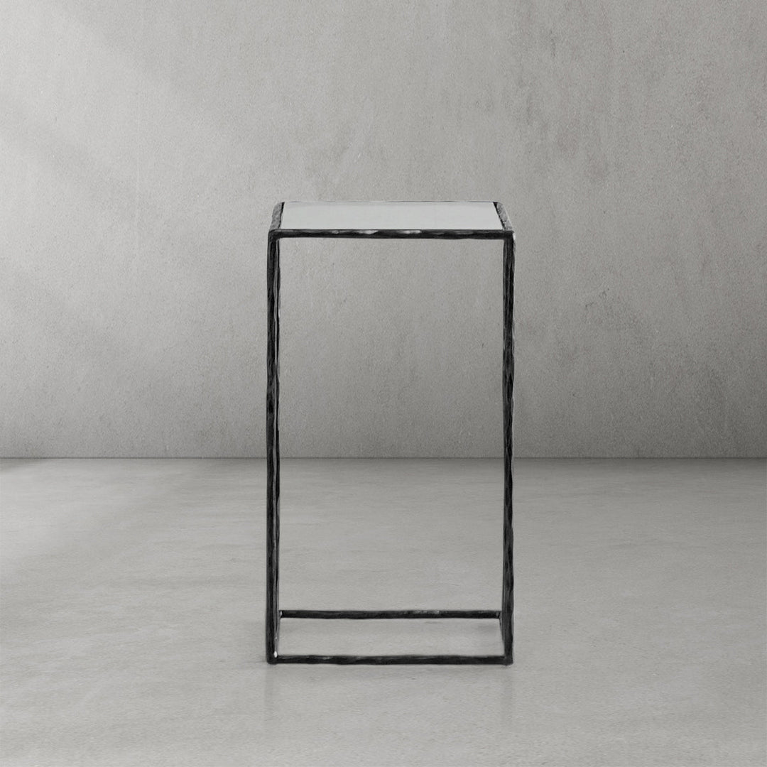 Thaddeus Tempered Glass C-Shaped Side Table