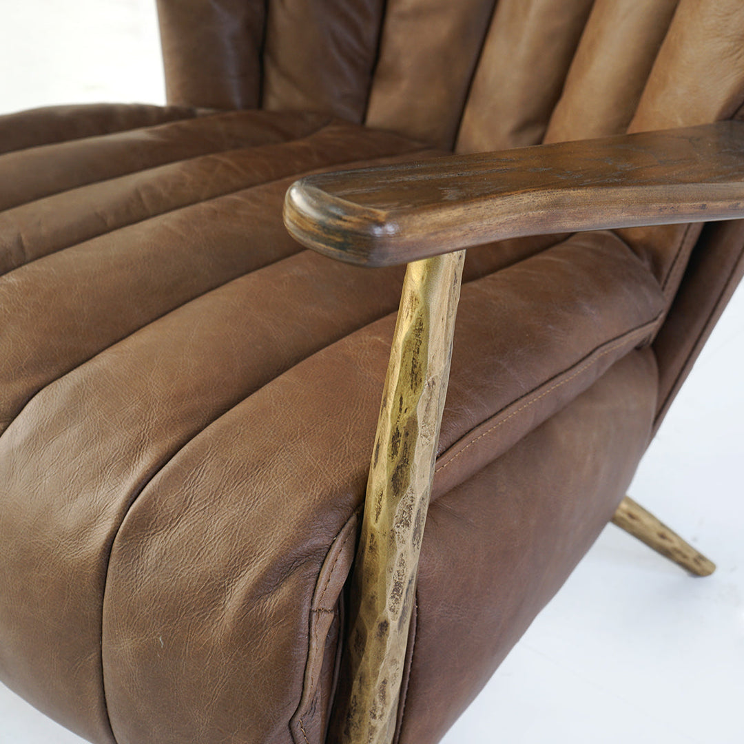 Thaddeus Vintage Leather Armchair Cigar Chair