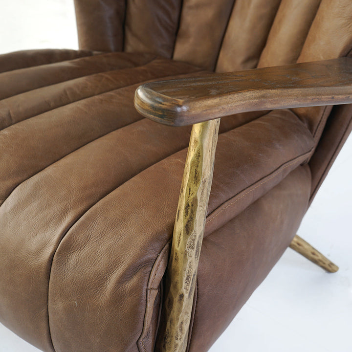 Thaddeus Vintage Leather Armchair Cigar Chair