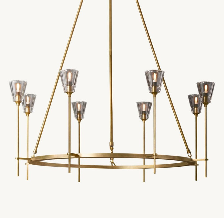 Torsio Verre Round Chandelier 46"