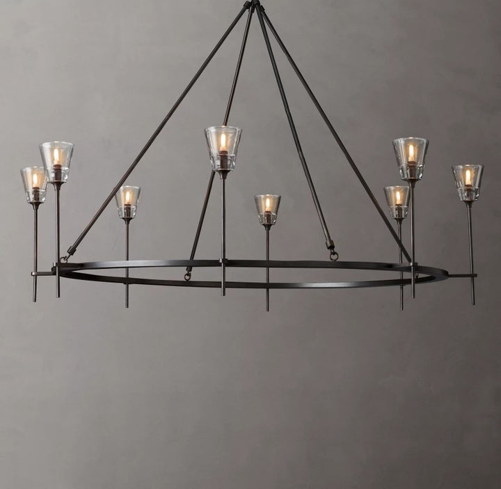 Torsio Verre Round Chandelier 58"