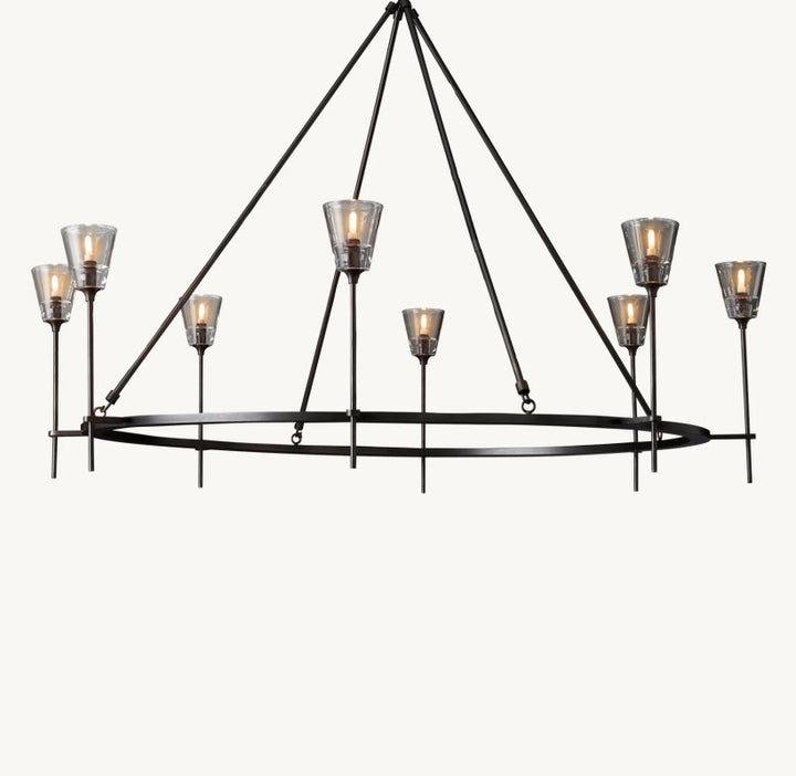 Torsio Verre Round Chandelier 58"