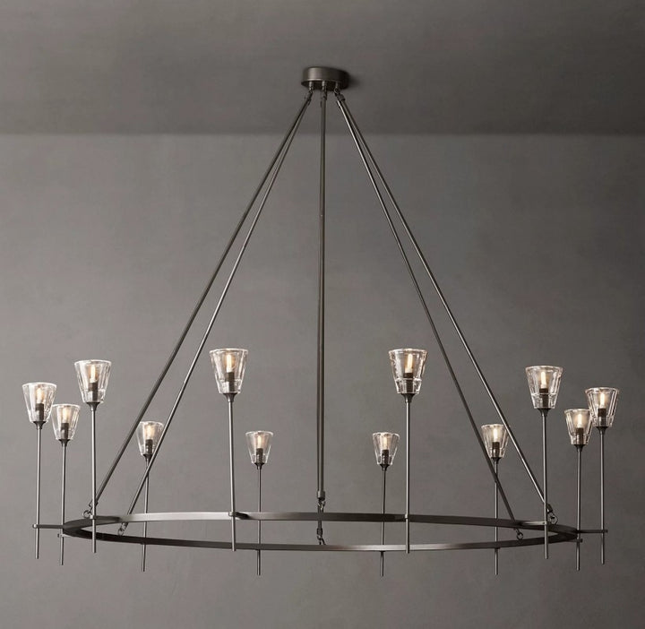 Torsio Verre Round Chandelier 70"