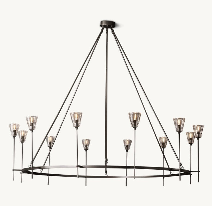 Torsio Verre Round Chandelier 70"